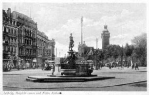Leipzig: Mägdebrunnen und Neues Rathaus