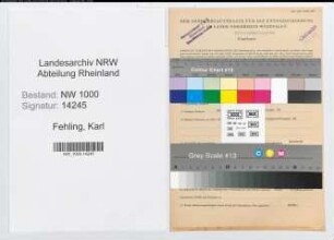 Entnazifizierung Karl Fehling, geb. 28.10.1892 (Postbetriebsassistent)