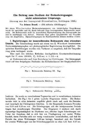 Ein Beitrag zum Studium der Bodenbewegungen nicht seismischen Ursprungs