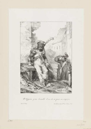 Verwundeter Soldat, aus: "Lithographische Skizzen"