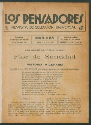 Soneto del poeta Antonio Machado sobre este romance campesino