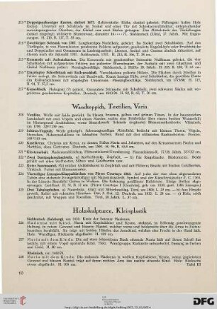 Holzskulpturen, Kleinplastik ( Nr. 226-244)