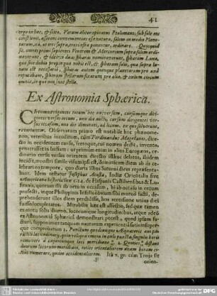 Ex Astronomia Sphaerica