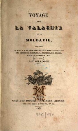 Voyage dans la Valachie et la Moldavie