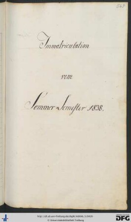[S. 569] Sommersemester 1838