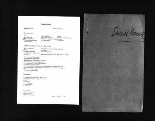 Untersuchungsakten wegen Geheimbündelei -Sonderheft Ernst Krull