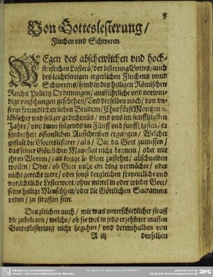 Von Gottelesterung, Fluchen und Schweren