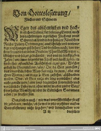 Von Gottelesterung, Fluchen und Schweren