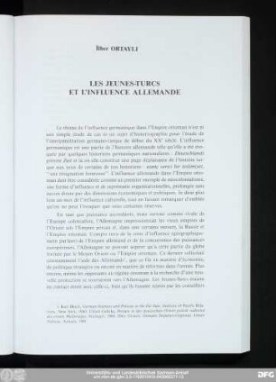 İlber Ortayli Les Jeunes-Turcs Et L'Influence Allemande