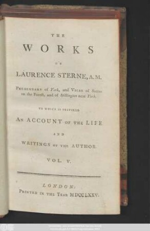Vol. 5: The Sermons of Mr. Yorick : Vol. III