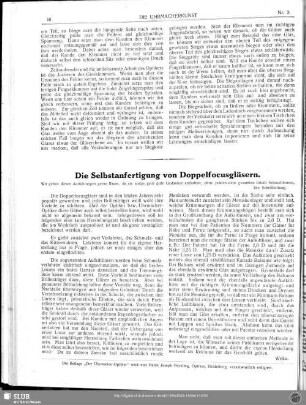 Die Selbstanfertigung von Doppelfocusgläsern