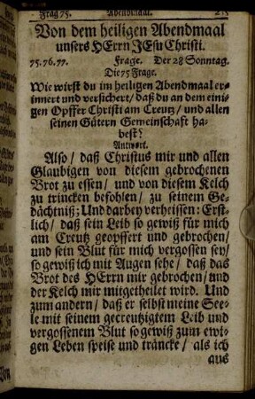 Von dem heiligen Abendmaal unsers Herrn Jesu Christi.