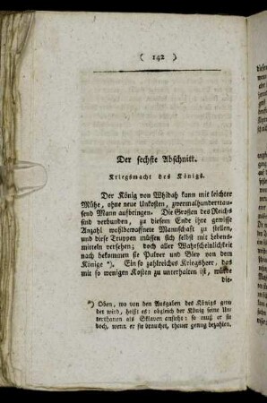 Der sechste Abschnitt. Kriegsmacht des Königs.