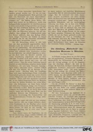 3: Die Abteilung "Maltechnik" des Deutschen Museums in München