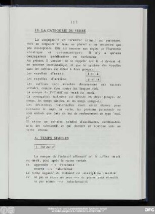 II- La Categorie Du Verbe