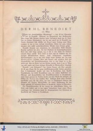 Der hl. Benedikt.