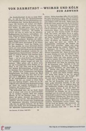 9(1917) S. 281-286: Von Darmstadt - Weimar und Köln , [2] : zur Abwehr