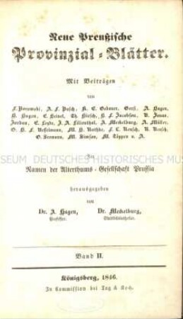 Neue preußische Provinzial-Blätter. Jg. 2. 1846