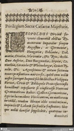 Privilegium Sacrae Caesareae Majestatis