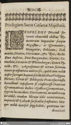 Privilegium Sacrae Caesareae Majestatis