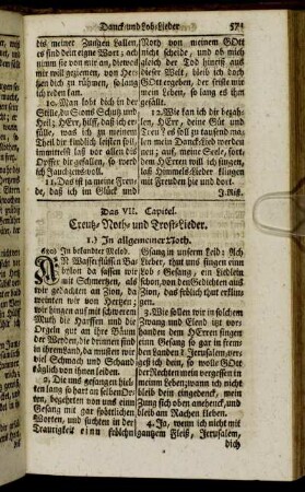 Das VII. Capitel. Creutz-Noth- und Trost-Lieder.