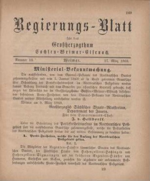 Nr. 13 : 27. März 1868