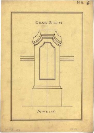 Pfann, Paul; Übungsblätter zur Perspektive - Grabstein (Ansicht)
