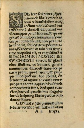 Argumenta et Sanctae Scripturae summa librorum Veteris et Novi Testamenti