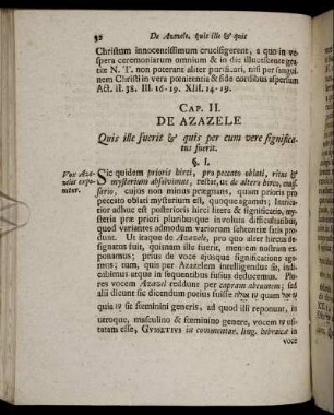 Cap. II. De Azazele. Quis ille fuerit & quis per eum vere significatus fuerit