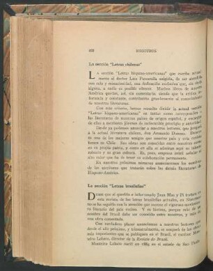 La sección "Letras chilenas"