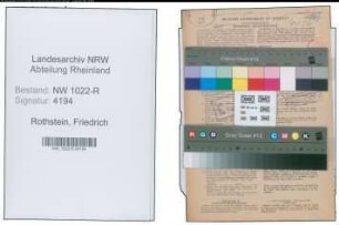 Entnazifizierung Friedrich Rothstein , geb. 16.09.1881 (Lehrer)