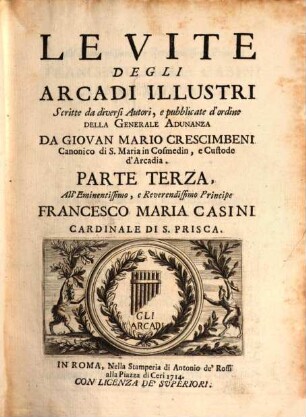 Le Vite Degli Arcadi Illustri, 3