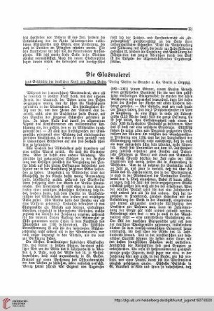 N.F. 7.1927 S. 13-14: Die Glasmalerei, [1] : aus Geschichte der deutschen Kunst von Georg Dehio