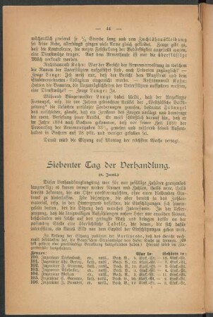 Siebenter Tag der Verhandlung