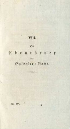 VIII. Die Abentheuer der Sylvester-Nacht