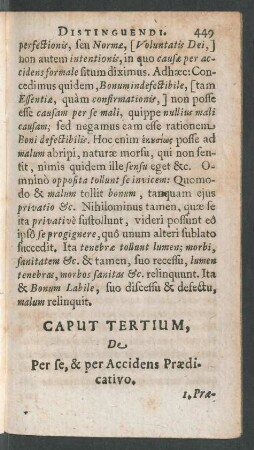 Caput Tertium, De Per se, & per Accidens Praedicativo.
