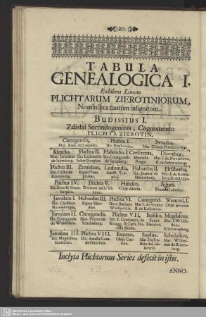 Tabula Genealogica I.