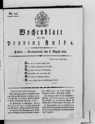 Nr. 32, Ausgabe vom 6. August 1831