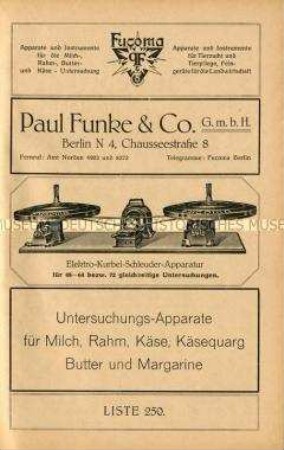 Untersuchungsapparate für die Milchwirtschaft