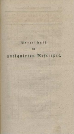 Verzeichniß der antiquirten Rescripte