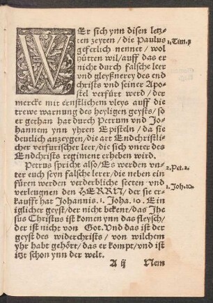 Wer sich ynn disen letzten zeyten/ die Paulus geferlich nennet/ wol hütten wil ...