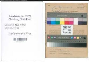 Entnazifizierung Fritz Geschermann , geb. 10.01.1904 (Verwaltungsangestellter)