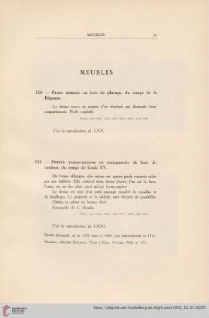 Meubles (No. 150 - 189)