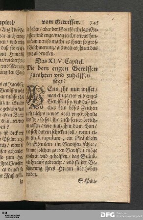 Das XLV. Capitel. Wie dem engen Gewissen zurahten und zuhelffen seye?