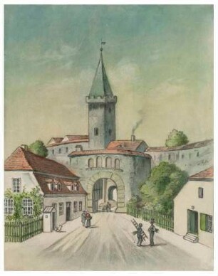 Das Pulsnitzer Tor in Kamenz in der Lausitz im Zustand von 1812