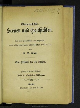 Characteristische Scenen und Geschichten : eine Festgabe für die Jugend