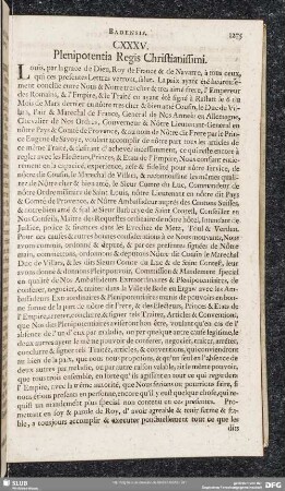 CXXXV. Plenipotentia Regis Christianissimi