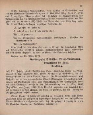50. Ministerial-Bekanntmachung, ein Erfindungs-Patent auf einen Control-Apparat für Branntweinbrennereien betreffend