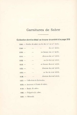Garnitures de sabre
