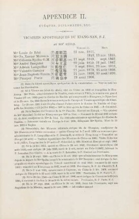 Appendice II. Évèques, diplomates, etc.